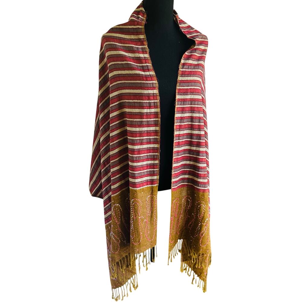 Authentic India Striped Wrap Sequins - image 1